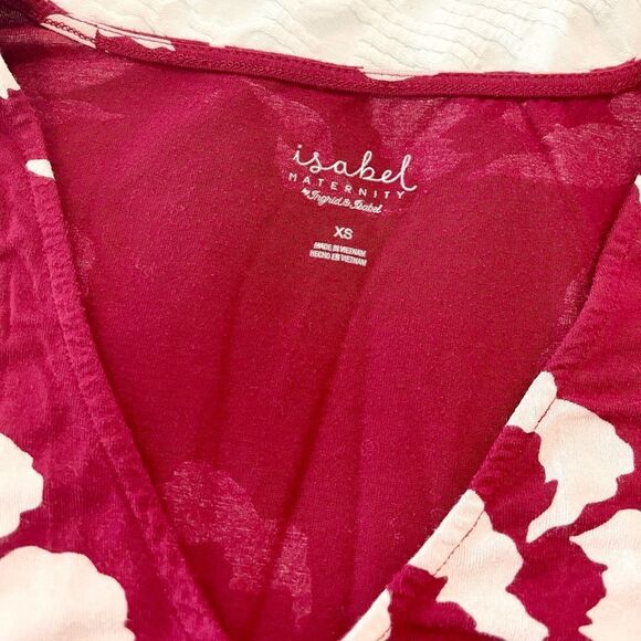 Isabel Maternity Burgundy Floral Dress XS - Picture 7 of 7